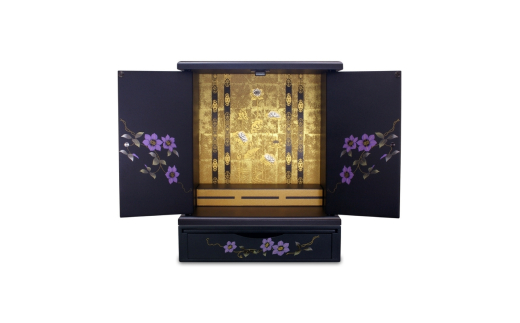 タツクラフト 紀州塗り ミニ仏壇+置き台 セット 鉄仙 小 【Tk246】【ttcf922-butu-sset】