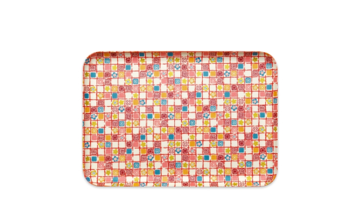 タツクラフト 友禅和紙トレー L 39cm 2枚セット 梅桜 格子 【Tk319】【ttcf922-yul-3】