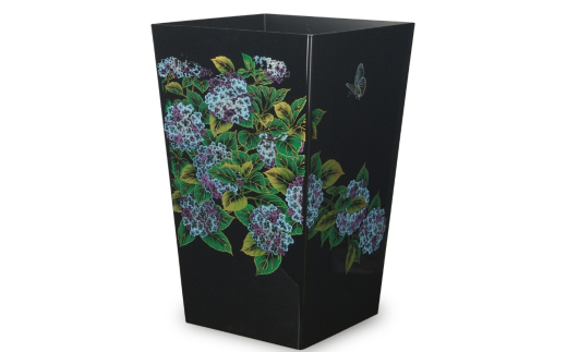 蒔絵調 ダストボックス M角 6.7L 紫陽花ブラック タツクラフト 【Tk141】【ttcf922-maki-abl-6d7】