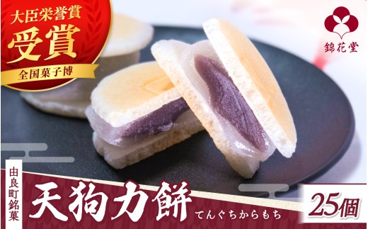 老舗の味 天狗力餅25個入　和菓子　力もち　こし餡　職人の手作り / 銘菓 和菓子 こしあん 由良町 お取り寄せ お土産 ギフト 和歌山県【knkd002A】