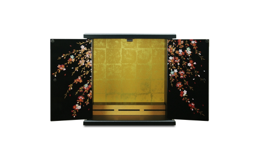 タツクラフト 紀州塗り ミニ仏壇 雅 小 しだれ桜 【Tk166】【ttcf922-butu-sch】