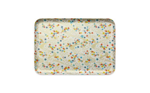 タツクラフト 友禅和紙トレー L 39cm 2枚セット 桜扇 金流水 【Tk326】【ttcf922-yul-10】