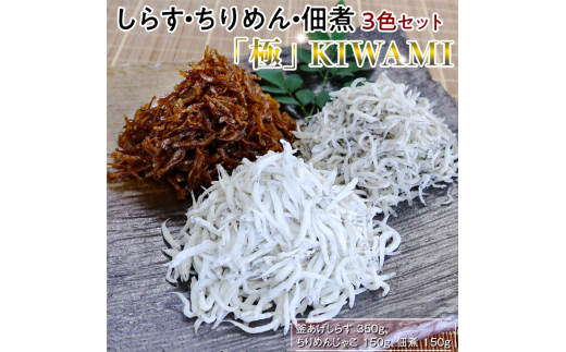 しらす・ちりめん・佃煮3色セット「極」 kiwami 釜揚げ 釜揚 釜あげ シラス しらす丼 国産 冷蔵 個包装 魚 お魚 さかな 食品 和歌山県 由良町 新鮮 【dig248-ki-3】