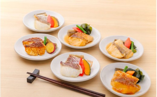 レンジで簡単！近大生まれマダイ惣菜詰合せ（6食）/　レンチン 調理簡単 惣菜 そうざい 料理 魚 焼き魚 セット マダイ 真鯛 詰合せ 由良町 近大 アーマリン 【akd011B】