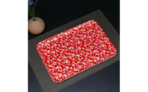 タツクラフト 友禅和紙トレー M 33cm 2枚セット 小花 舞うさぎ 【Tk308】【ttcf922-yum-6】