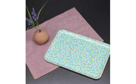 タツクラフト 友禅和紙トレー M 33cm 2枚セット 桜 金平糖 水色 【Tk309】【ttcf922-yum-7】