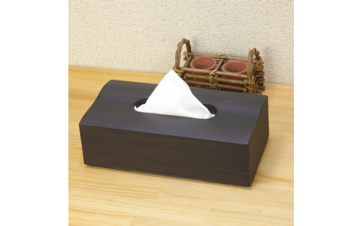 木目塗り ティッシュボックス グレイッシュウォールナット 2個組 タツクラフト 【Tk354】【ttcf922-moku-wol】