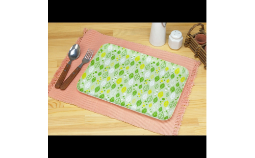 友禅染和紙トレー M 33cm 2枚セット サマー リーフ グリーン タツクラフト 【Tk270】【ttcf922-yuz33-sum】