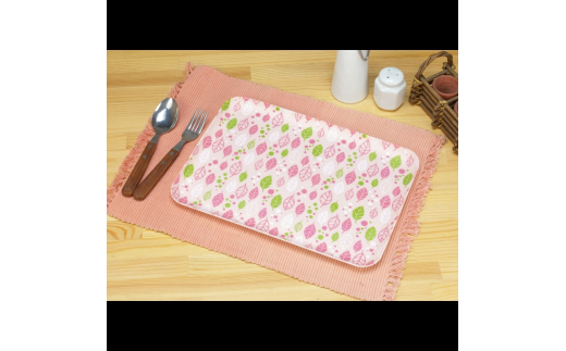 友禅染和紙 トレー M 33cm 2枚セット スプリング リーフ ピンク タツクラフト 【Tk294】【ttcf922-yuz33-spr】