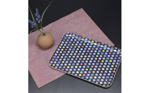 タツクラフト 友禅和紙トレー L 39cm 2枚セット 小花 小紋 【Tk324】【ttcf922-yul-8】