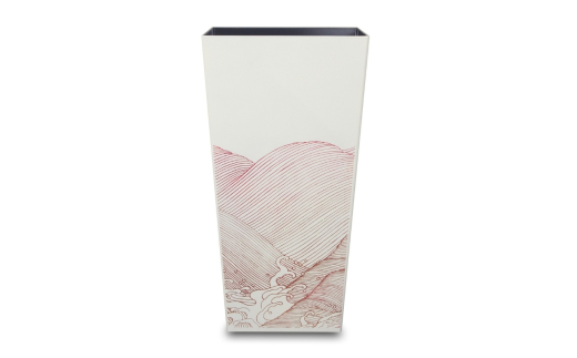 蒔絵調 ダストボックス L角 9.5L 波ホワイト タツクラフト 【Tk150】【ttcf922-maki-nwh-9d5】