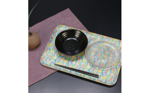 タツクラフト 友禅和紙トレー M 33cm 2枚セット 梅桜 桜流れ 【Tk313】【ttcf922-yum-11】