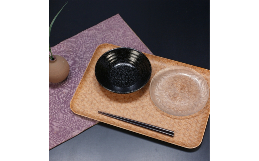 タツクラフト 友禅和紙トレー L 39cm 2枚セット 麻の葉 【Tk321】【ttcf922-yul-5】