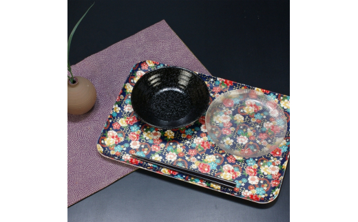 タツクラフト 友禅和紙トレー L 39cm 2枚セット 桜 牡丹文 【Tk329】【ttcf922-yul-13】