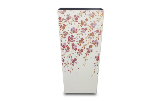 蒔絵調 ダストボックス L角 9.5L 桜ホワイト タツクラフト 【Tk148】【ttcf922-maki-swh-9d5】