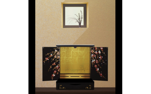 タツクラフト 紀州塗り ミニ仏壇 雅 大 しだれ桜 【Tk168】【ttcf922-butu-lch】