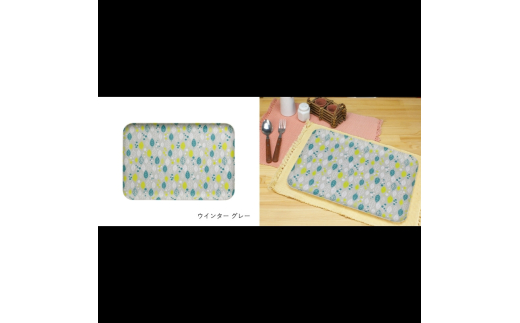 友禅染和紙トレー L 39cm ２枚セット ウインターリーフ グレー タツクラフト 【Tk293】【ttcf922-yuz39-win】