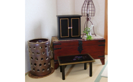 タツクラフト 紀州塗り ミニ仏壇+置き台 セット 鉄仙 大 【Tk247】【ttcf922-butu-lset】