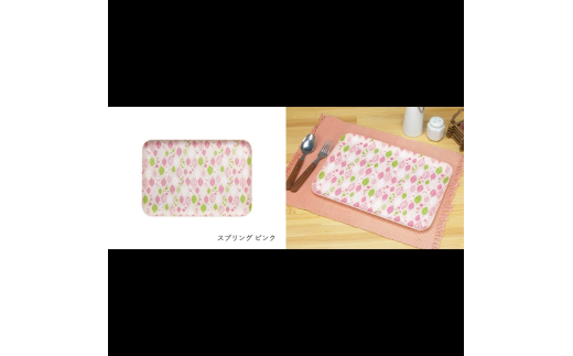 友禅染和紙 トレー M 33cm 2枚セット スプリング リーフ ピンク タツクラフト 【Tk294】【ttcf922-yuz33-spr】