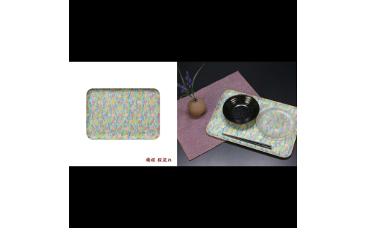 タツクラフト 友禅和紙トレー M 33cm 2枚セット 梅桜 桜流れ 【Tk313】【ttcf922-yum-11】
