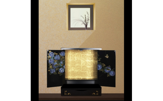 タツクラフト 紀州塗り ミニ仏壇 雅 大 紫陽花 【Tk169】【ttcf922-butu-laj】