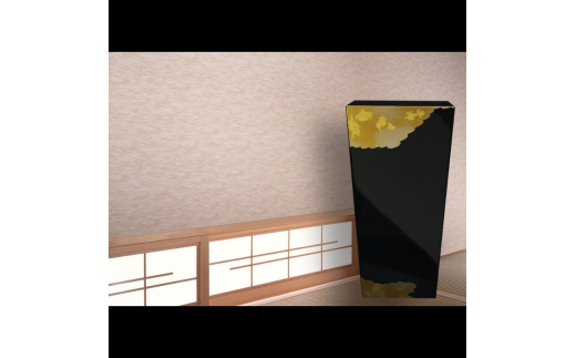 蒔絵調 ダストボックス L角 9.5L 金雲ブラック タツクラフト 【Tk151】【ttcf922-maki-kbl-9d5】