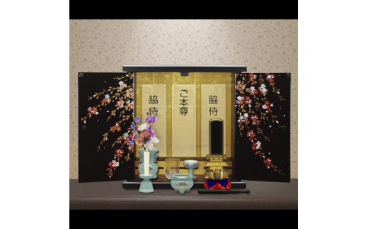 タツクラフト 紀州塗り ミニ仏壇 雅 大 しだれ桜 【Tk168】【ttcf922-butu-lch】