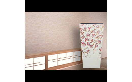 蒔絵調 ダストボックス L角 9.5L 桜ホワイト タツクラフト 【Tk148】【ttcf922-maki-swh-9d5】
