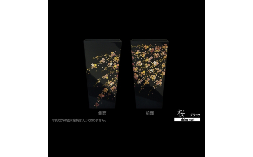 蒔絵調 ダストボックス L角 9.5L 桜ブラック タツクラフト 【Tk143】【ttcf922-maki-sbl-9d5】