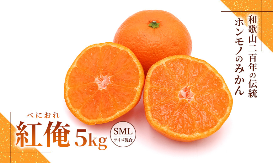 みかん『紅俺（べにおれ）』サイズSML混合 5kg ［糖度12度以上］
