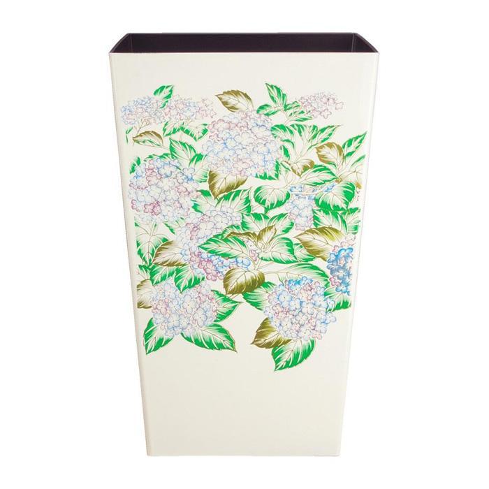 蒔絵調 ダストボックス M角 6.7L 紫陽花ホワイト タツクラフト 【Tk142】