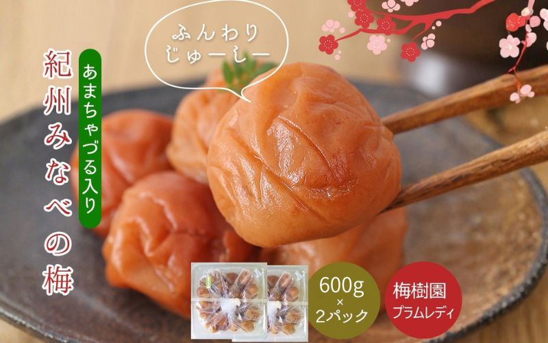 あまちゃづる梅干し1.2kg 紀州南高梅 和歌山県産[ご家庭用]baijuen001B