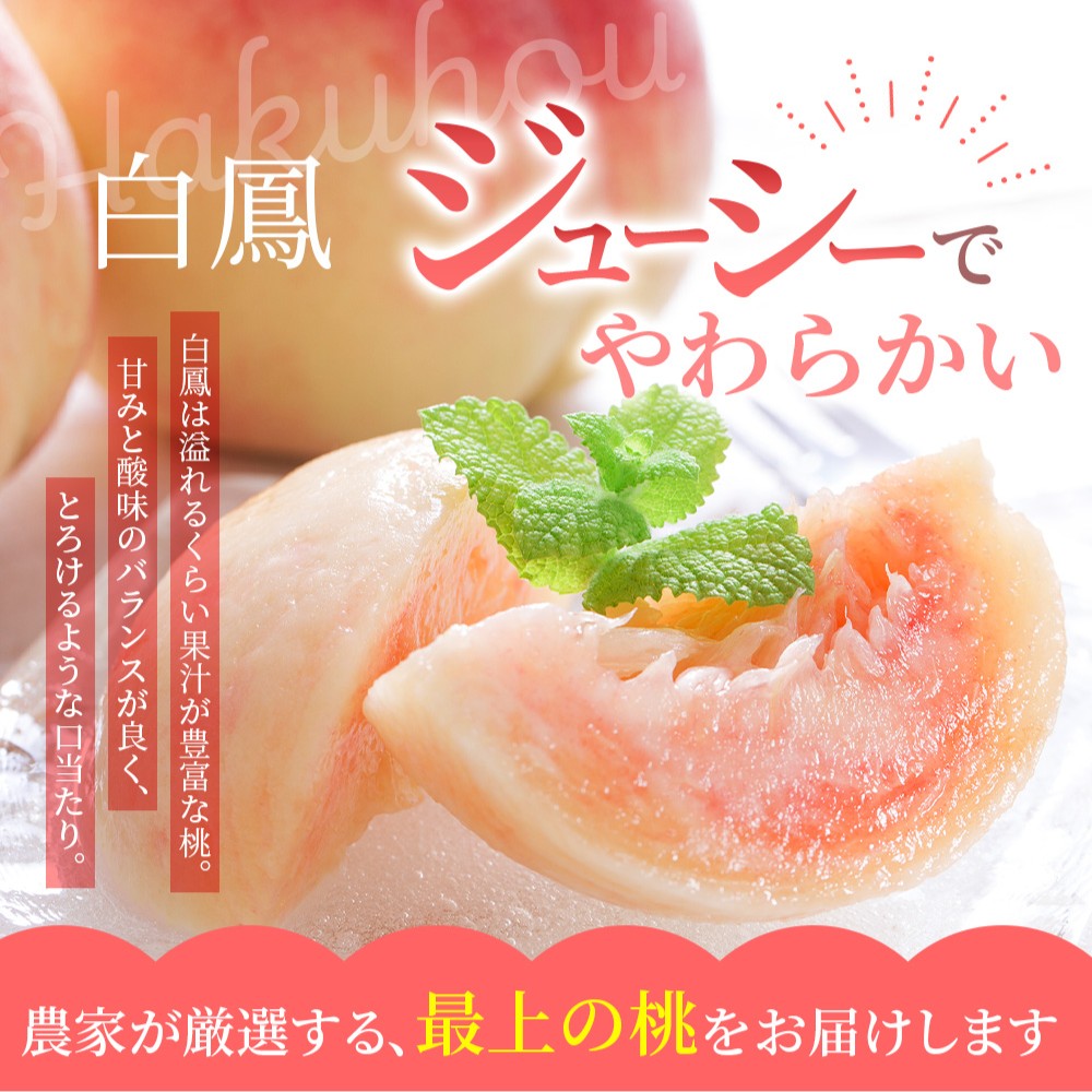 【先行販売】 白鳳　桃の王様！約2kg6〜8個 【2026年6月末頃より順次発送】【秀品】こだわり農家厳選  【BK012-kgr009A】