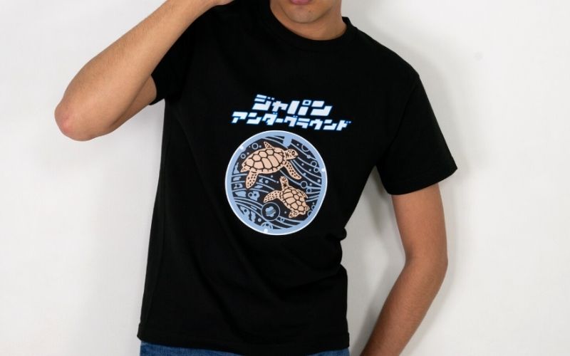 みなべ町 マンホールTシャツ【Lサイズ・黒】jpnug002-7A