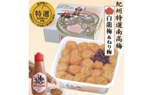 本場紀州　白龍梅1.5kg＆ねり梅　【yokosho008A】