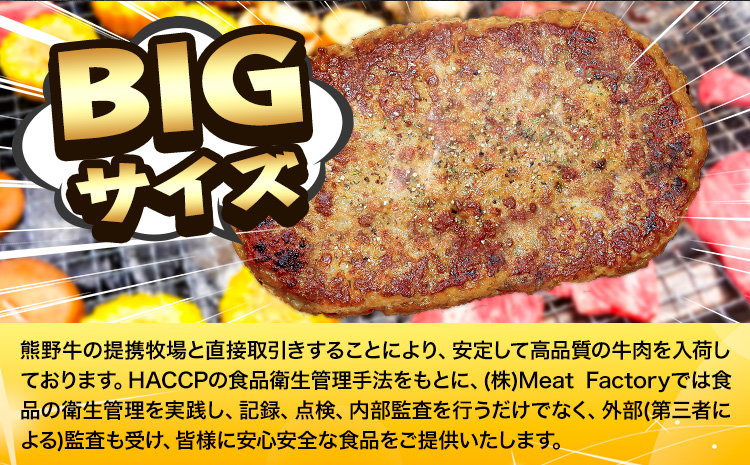 牛肉 熊野牛 MEGA バーグ ハーフ 650g × 2個 株式会社Meat Factory《30日以内に出荷予定(土日祝除く)》和歌山県 日高川町 熊野牛 牛 和牛 ハンバーグ 惣菜