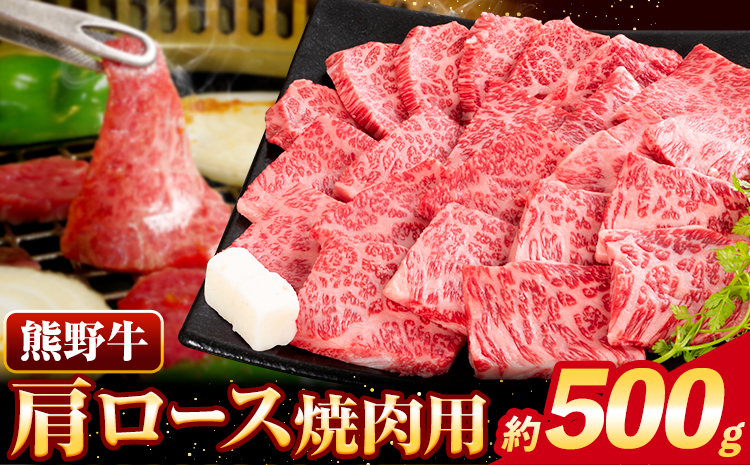 牛肉 熊野牛 肩ロース 焼肉用 500g 株式会社Meat Factory《30日以内に出荷予定(土日祝除く)》和歌山県 日高川町 熊野牛 牛 和牛 焼肉 ロース カタ