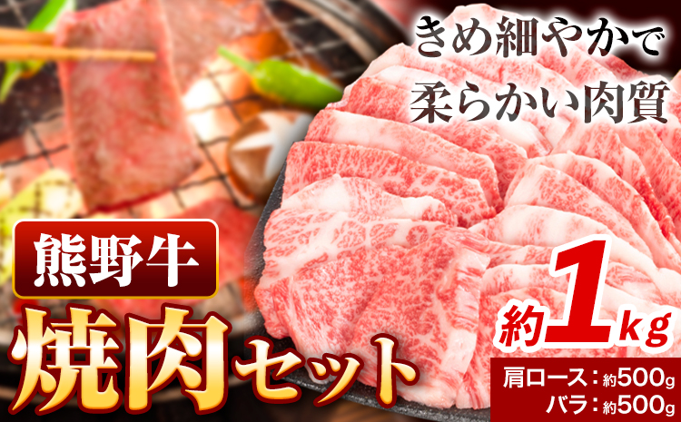 牛肉 熊野牛 焼肉セット 肩ロース バラ 株式会社Meat Factory《30日以内に出荷予定(土日祝除く)》和歌山県 日高川町 熊野牛 黒毛和牛 ロース 焼き肉 焼肉