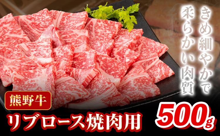 牛肉 熊野牛 リブロース 焼肉 用 500g 株式会社Meat Factory《30日以内に出荷予定(土日祝除く)》和歌山県 日高川町 送料無料 国産 牛肉 肉 黒毛和牛 リブ ロース 焼肉用 焼き肉 お取り寄せグルメ