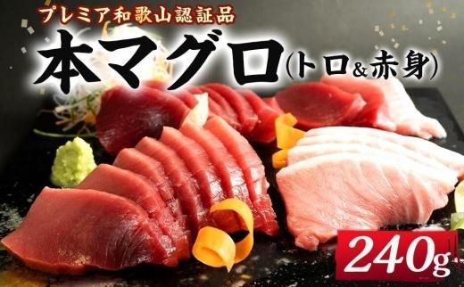 プレミア和歌山認証品 本マグロ（養殖）トロ＆赤身セット　240g【年末発送（12月26日から30日発送）】