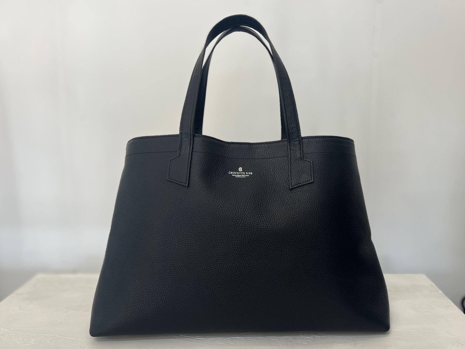 革職人が作った 本革トートバッグ L シュリンクブラック