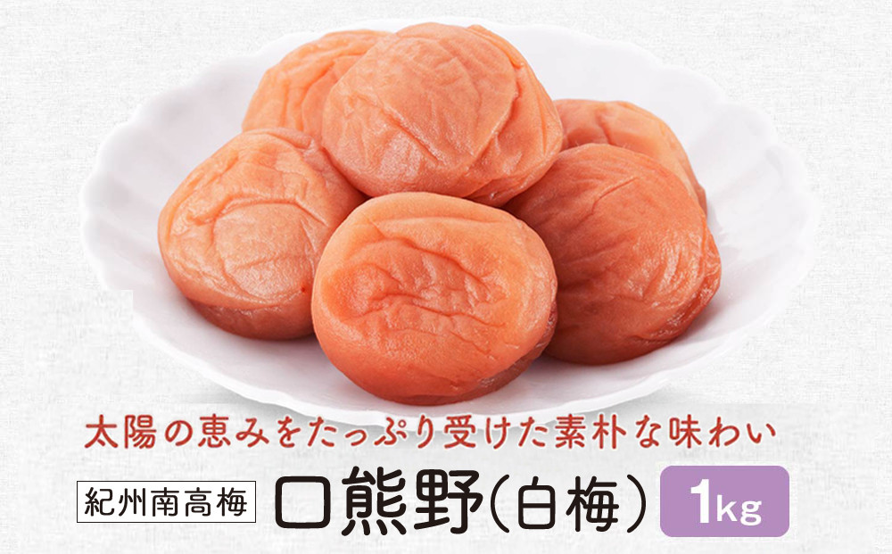 紀州南高梅　口熊野（白梅）1kg 塩分約22％