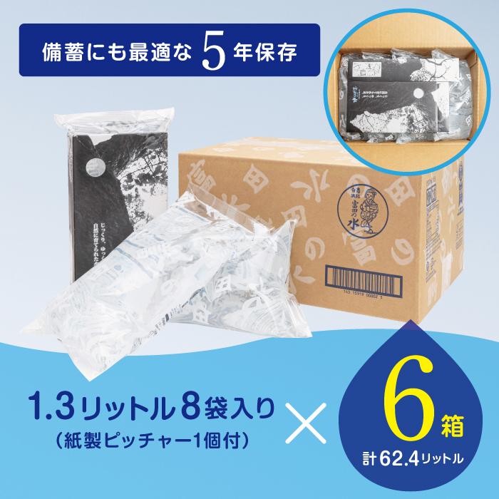 5年保存水 南紀白浜 富田の水 1.3リットル 8個入り×6ケース　5年 保存水 防災 備蓄 防災グッズ 防災セット ふるさと納税 和歌山県 白浜町 ふるさと納税返礼品 非常用 水 お水 災害用 災害グッズ