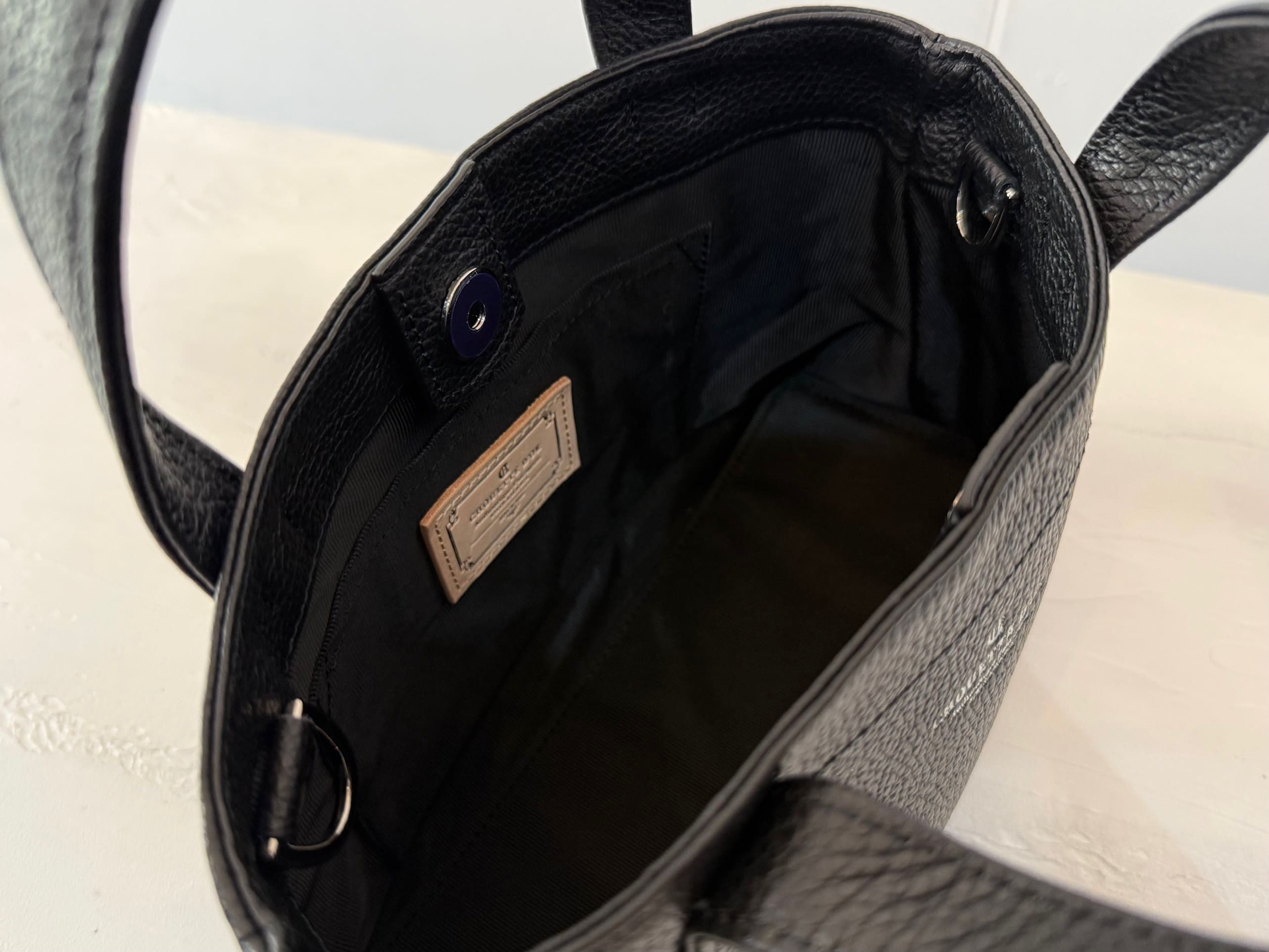 革職人が作った本革トートバッグXSシュリンク【ブラック】