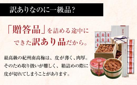 訳あり かつお梅干 皮切れ450g×2パックセット 紀州南高梅 産地直送