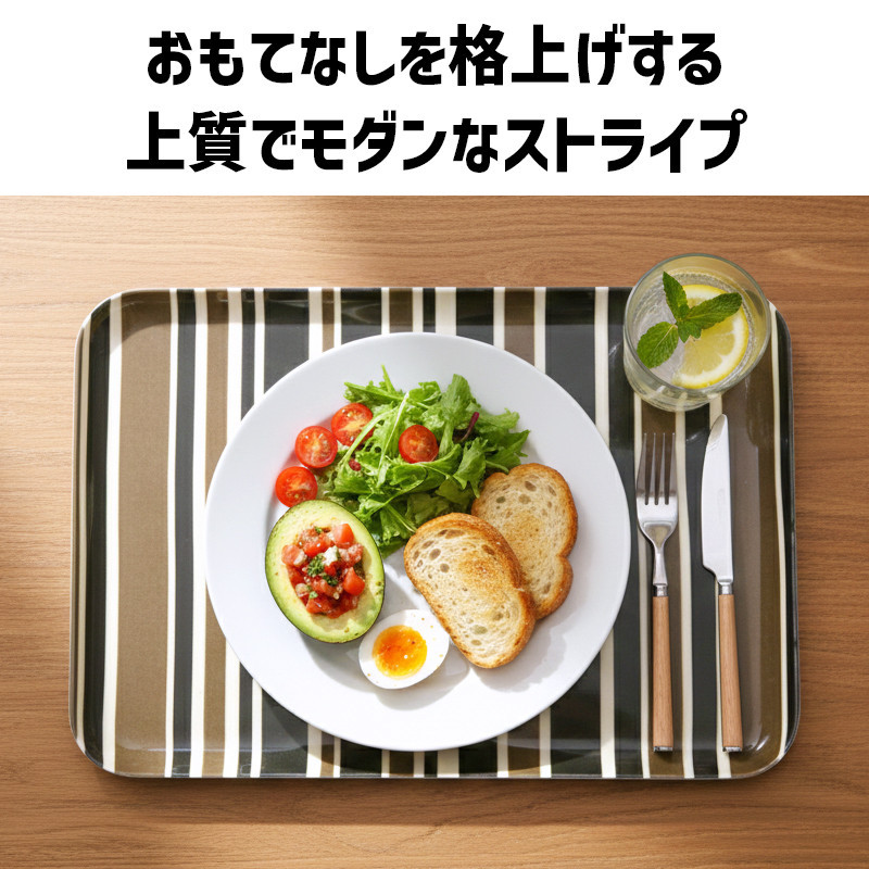 TATSU-CRAFT マグネットトレー M 33cm トリノストライプ BK ブラック すべり止め付き ［Tk1086］