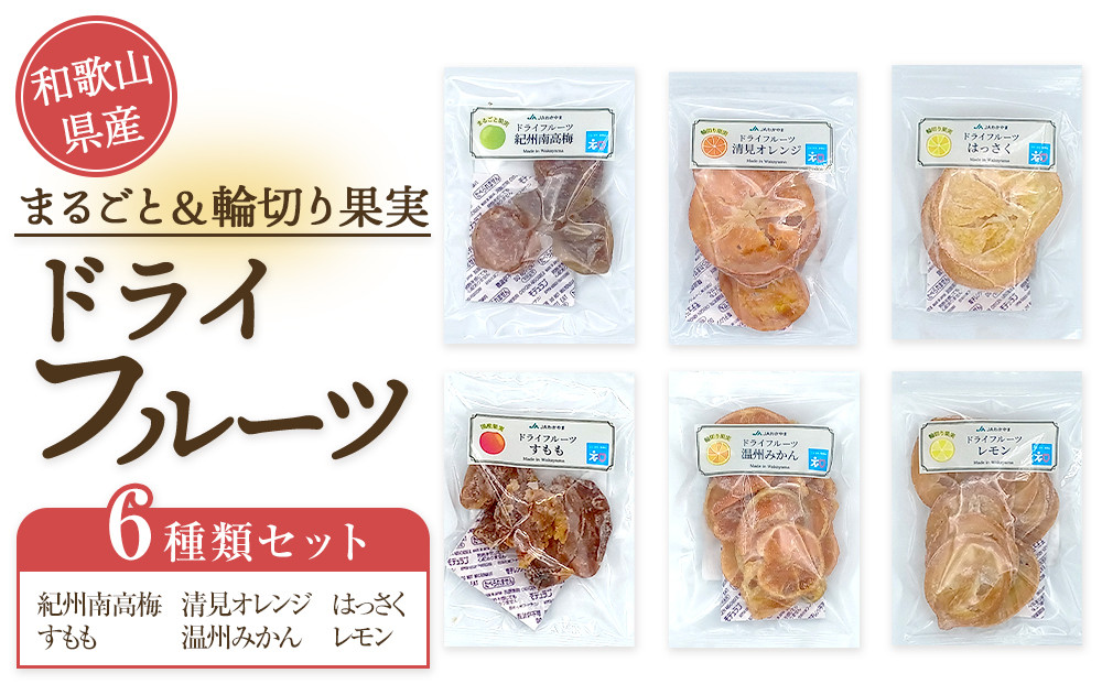 和歌山県産 丸ごと＆輪切り ドライフルーツ 6種類セット