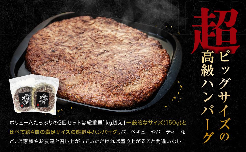 熊野牛 MEGAバーグハーフ 650g×2個【MT27】