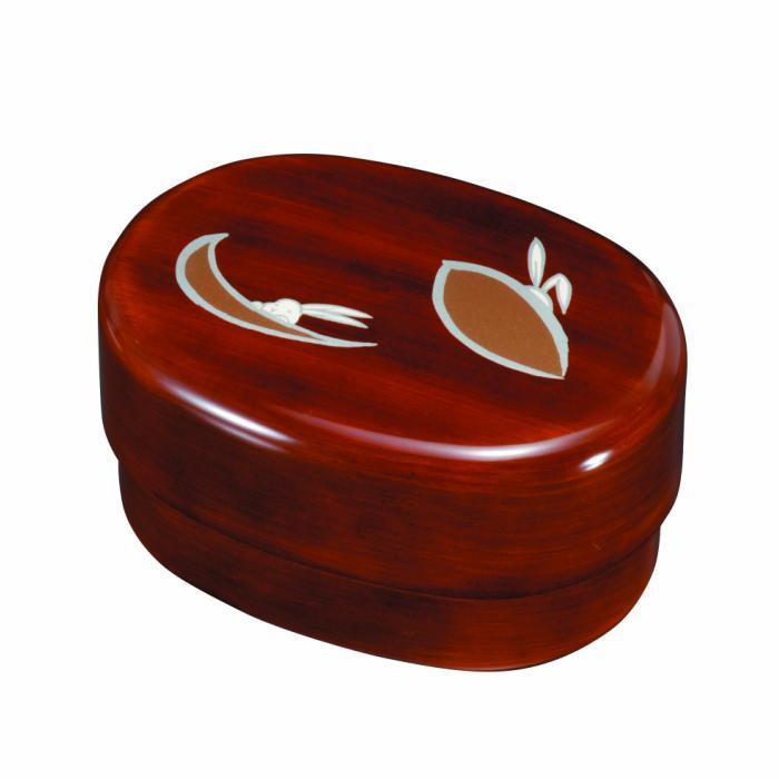 小判入子弁当箱 杢目 かくれんぼ（中子なし）シール付 ［YG485］