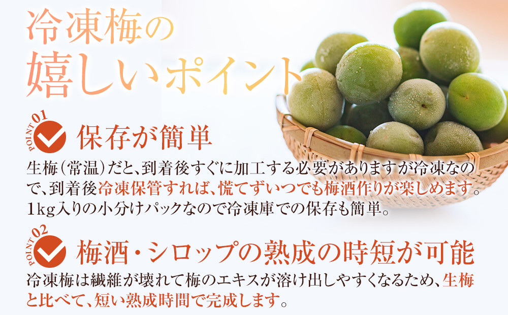 冷凍 紀州南高梅 青梅 約10kg L〜4Lサイズ混合 ご家庭用